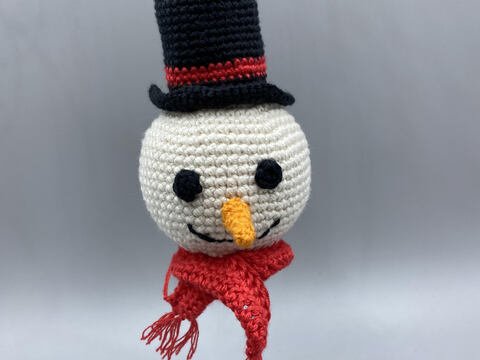 Anleitung Lustige Weihnachtskugel Schneemann