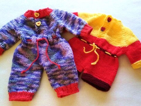 Overall für Puppen und Teddys 45-50 cm - Strickanleitung
