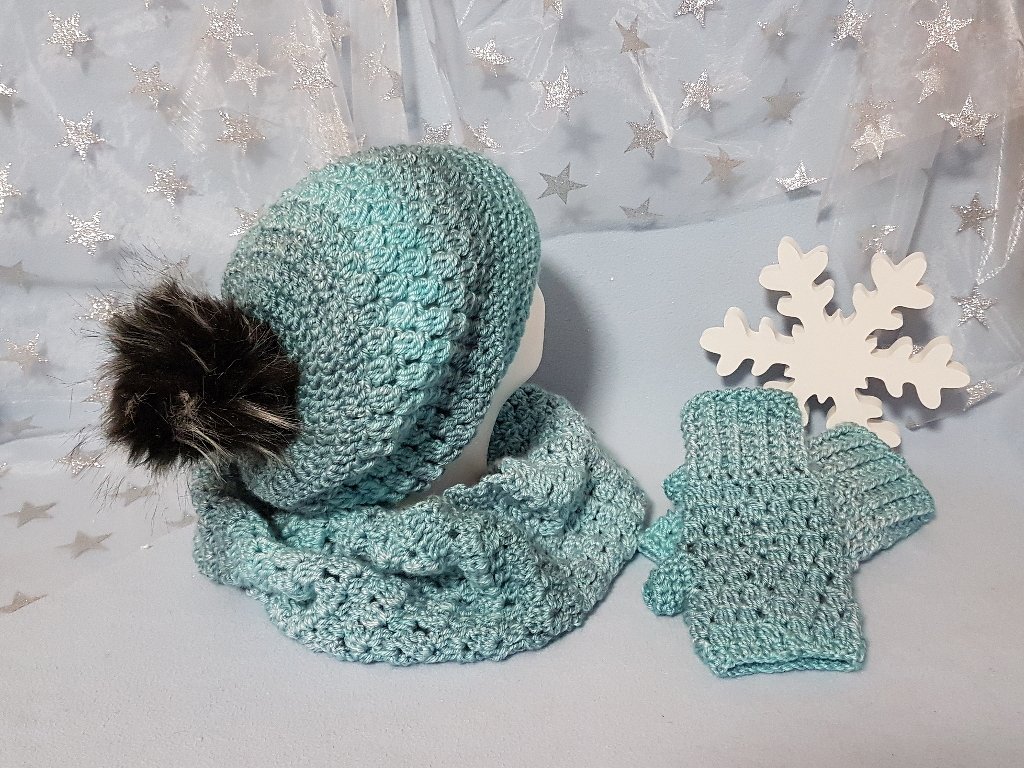 Winterset Mütze, Loop und Handstulpen - Bild 4