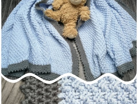 Anleitung Häkel-Strick-Babydecke