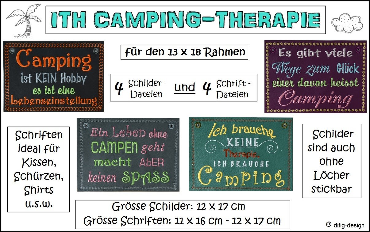 ITH Stickdateien CampingTherapie für den 13x18 Rahmen - Bild 9
