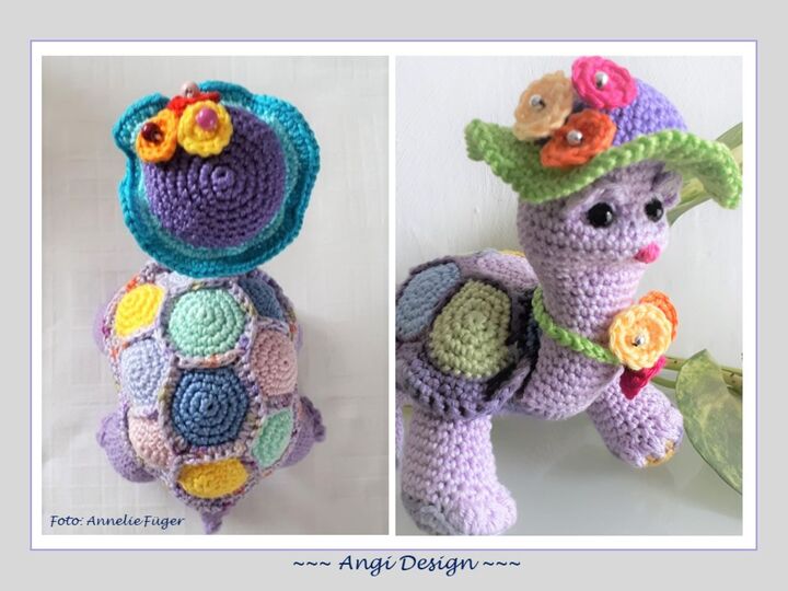 DIY-Anleitung für eine niedliche Häkelschildkröte mit Blumenmuster