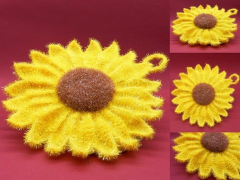 Große Sonnenblume Waschlappen Spültuch - einfach und dekorativ