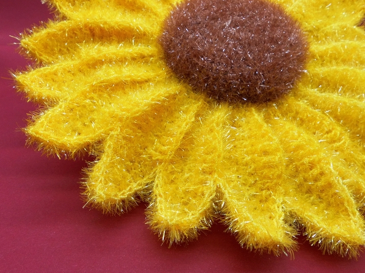 Große Sonnenblume Waschlappen Spültuch - einfach und dekorativ