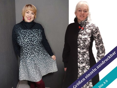 Ginger Winter Edition Raglan Bahnenkleid mit Roll- und Stehkragen 32 - 54