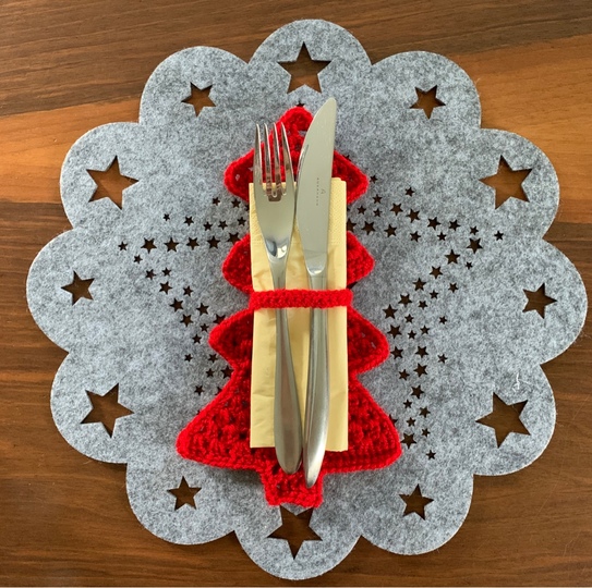 Anleitung Weihnachten Tischdeko für Besteck