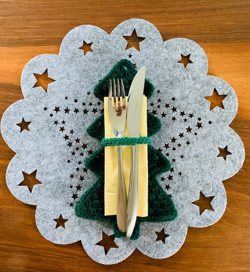 Anleitung Weihnachten Tischdeko für Besteck