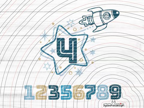 Zahlenstern 1-9 Plotterdatei SVG DXF