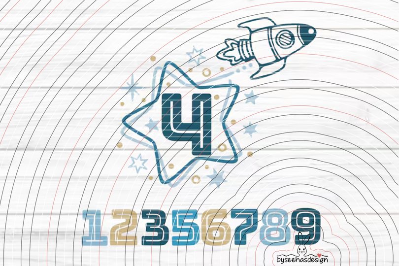 Zahlenstern 1-9 Plotterdatei SVG DXF