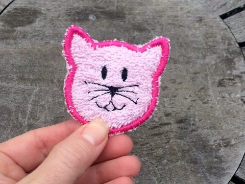 Abschminkpad Katze Stickdatei ITH 6 cm Waschpad zerowaste
