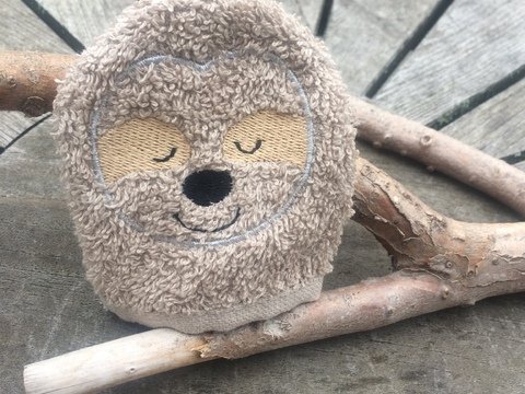 Faultier-Waschlappen Stickdatei  ITH 10x10