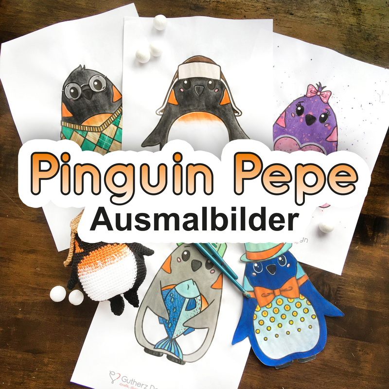 Ausmalbilder Pinguin Pepe - PDF