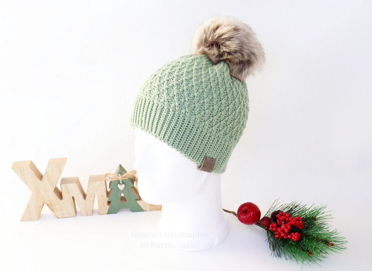 Warm beanie "Flora" (sporty or slouchy, all sizes)