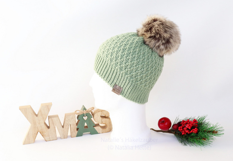 Warm beanie "Flora" (sporty or slouchy, all sizes)