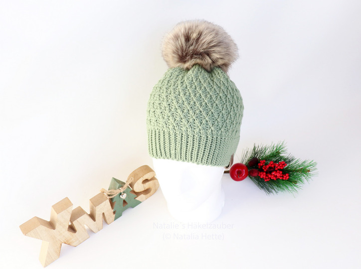 Warm beanie "Flora" (sporty or slouchy, all sizes)