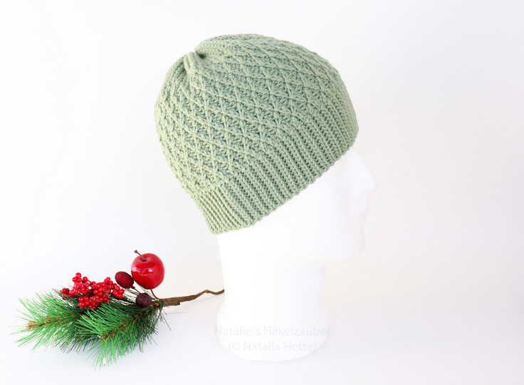 Warm beanie "Flora" (sporty or slouchy, all sizes)