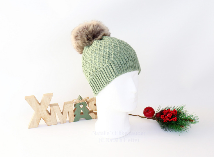 Warm beanie "Flora" (sporty or slouchy, all sizes)