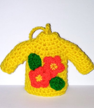 Pattern Yellow sweater Christmas ornament