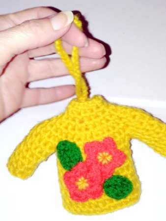Pattern Yellow sweater Christmas ornament