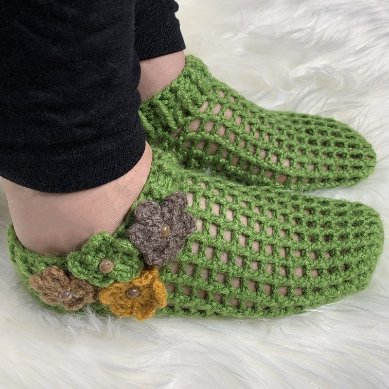 Crochet Mesh Slippers Pattern - Image 3