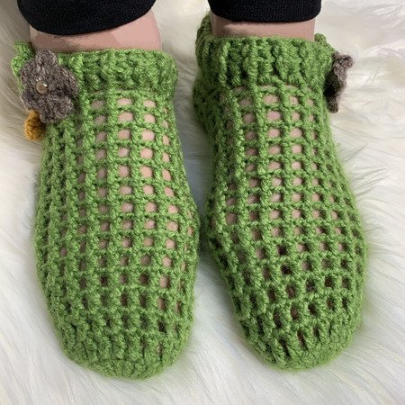 Crochet Mesh Slippers Pattern