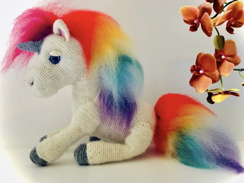 Herztier Regenbogen Einhorn / Häkelanleitung