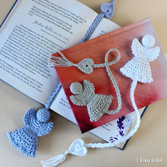 Lesezeichen / Schlüsselanhänger / Taschenbaumler "Engel mit Herz"