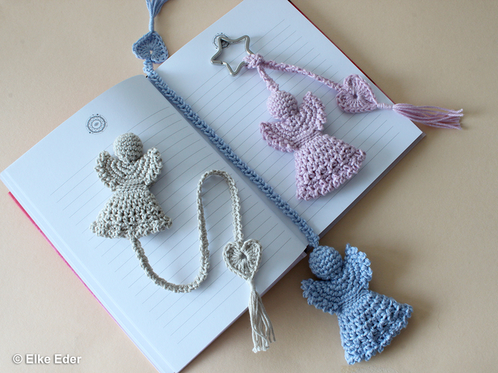 Lesezeichen / Schlüsselanhänger / Taschenbaumler "Engel mit Herz"