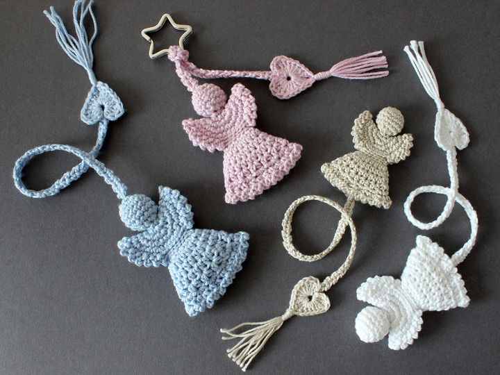 Lesezeichen / Schlüsselanhänger / Taschenbaumler "Engel mit Herz"