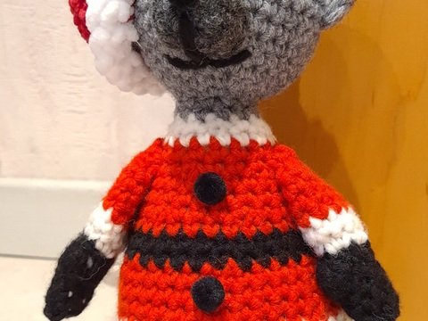 Anleitung Türstopper "Weihnachtsmaus"