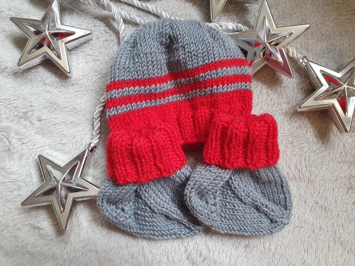 Strickanleitung Baby Set bestehend aus Mütze und Söckchen Größe 56/62!