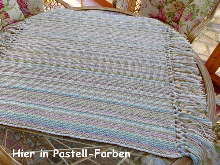 Strickdecke mit Fransen für Anfänger - ohne Fäden vernähen