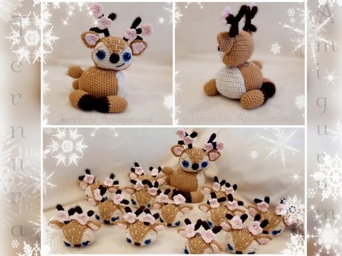 Häkelanleitung x 2! Mutter hirsch +hirsch kopf PDF English- Deutsch- Dutch