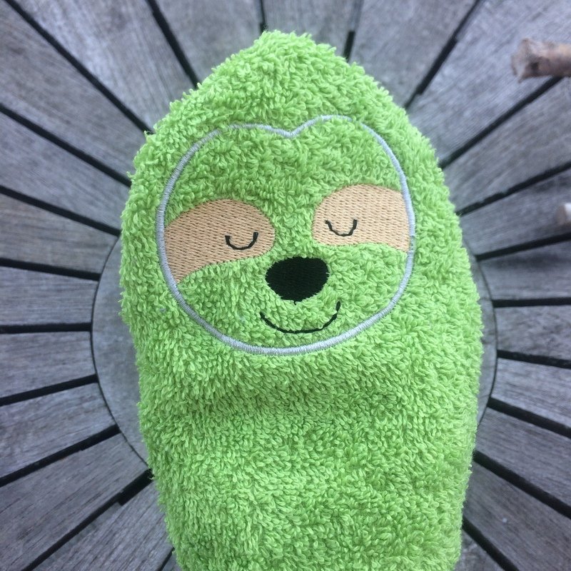 Faultier-Waschlappen Stickdatei  ITH 13x18 - Bild 4