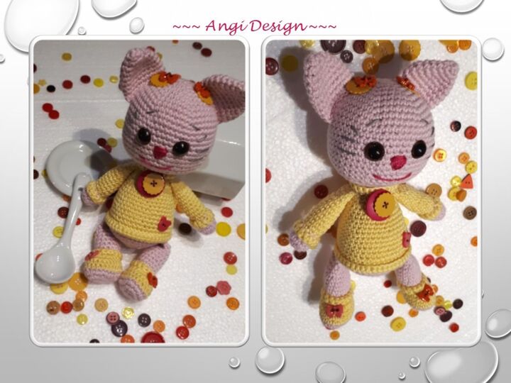 Häkelvorlage: Niedliches Kätzchen "Knöpfchen" selber machen