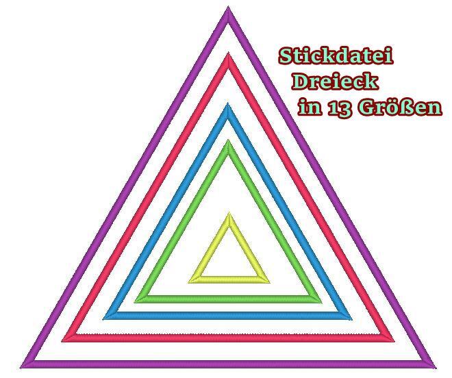 Dreieck Rahmen Stickdatei in 13 Größen