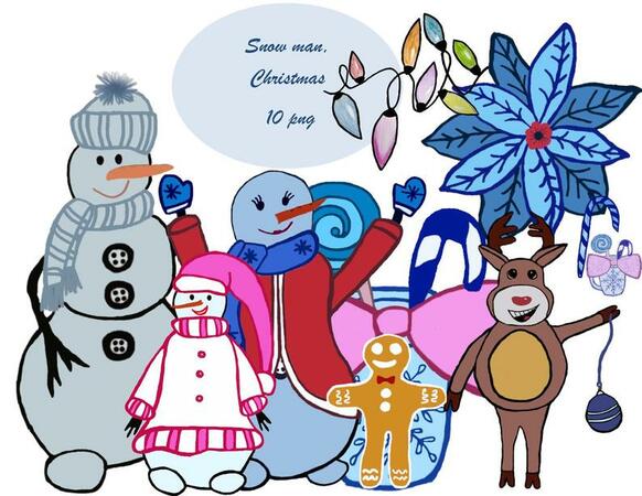 Snowman, Christmas, PNG format