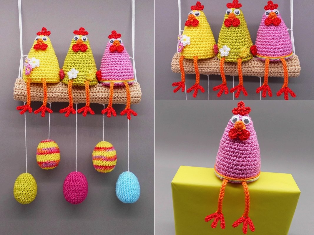 Edge stool and hanging decoration the chickens on the perch - Image 4