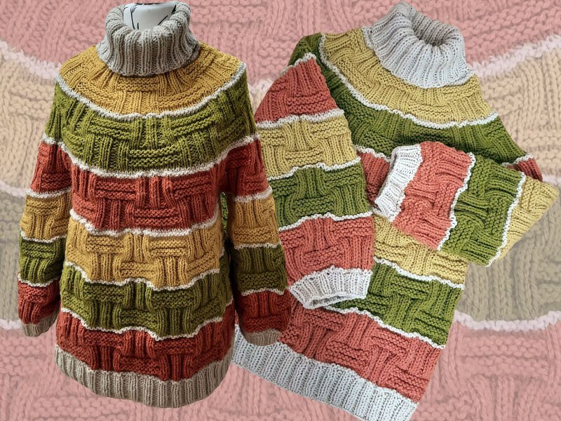 Strickanleitung Oversize Pullover Sylt Rundpasse von oben