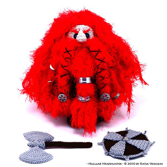 PDF Häkelanleitung Zwerg Hullgar Headhunter Mensch Amigurumi