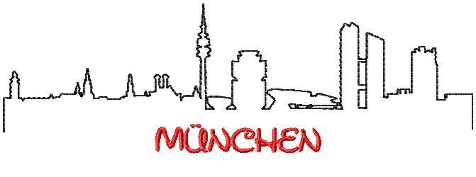 skyline München stickdatei 13x18 - Bild 2