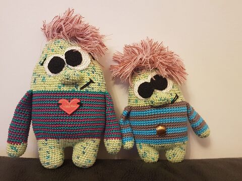 Anleitungsset Bohni + Erbse mit Haaren