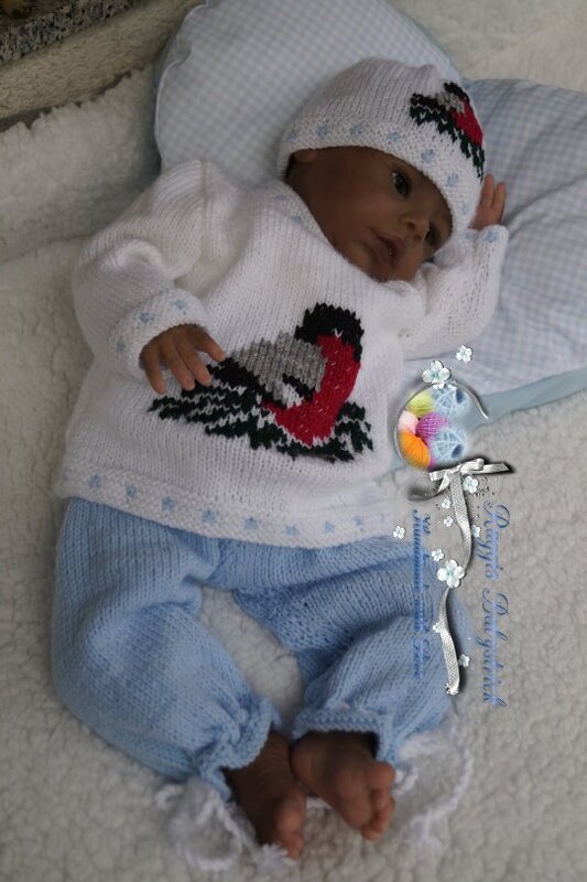 Strickanleitung für Baby's u. Reborns 3-teilig Modell Spatzi Gr. 48 - 50