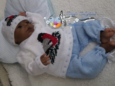 Strickanleitung für Baby's u. Reborns 3-teilig Modell Spatzi Gr. 48 - 50