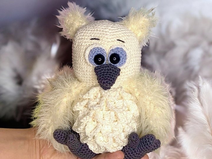 Flauschige Eulen Hedwig Babys - Häkelanleitung