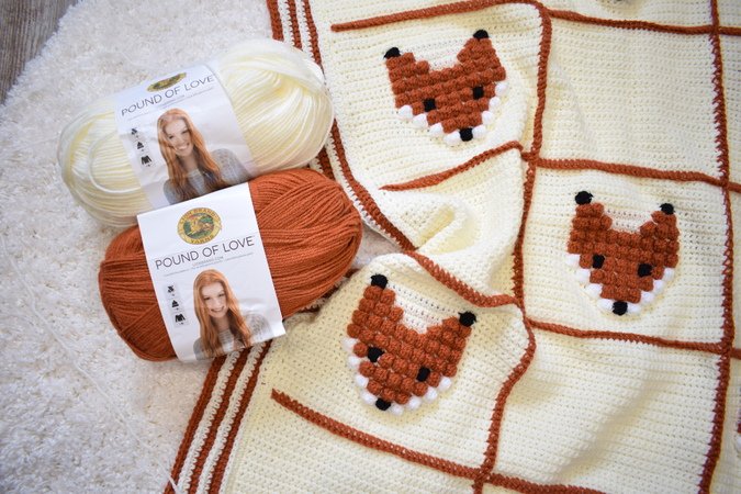 Crochet Pattern baby blanket with foxes- "Foxyland"