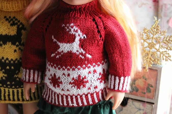 Dolls Pullover Knitting Pattern