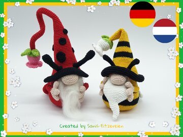 Häkelanleitung Frühlingswichtel Bienchen + Marienchen