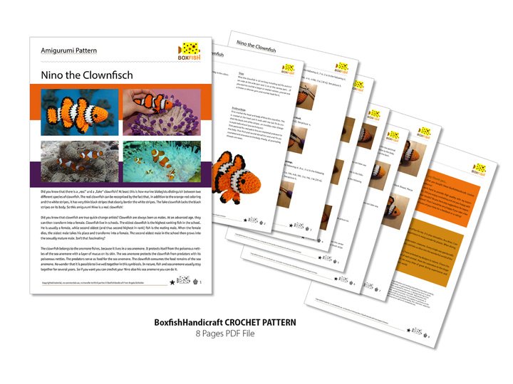 Häkelanleitung für Nino der Clownfisch