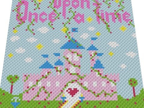 Häkelmuster *Once upon a time - SCHLOSS* Grafik für C2C Decke